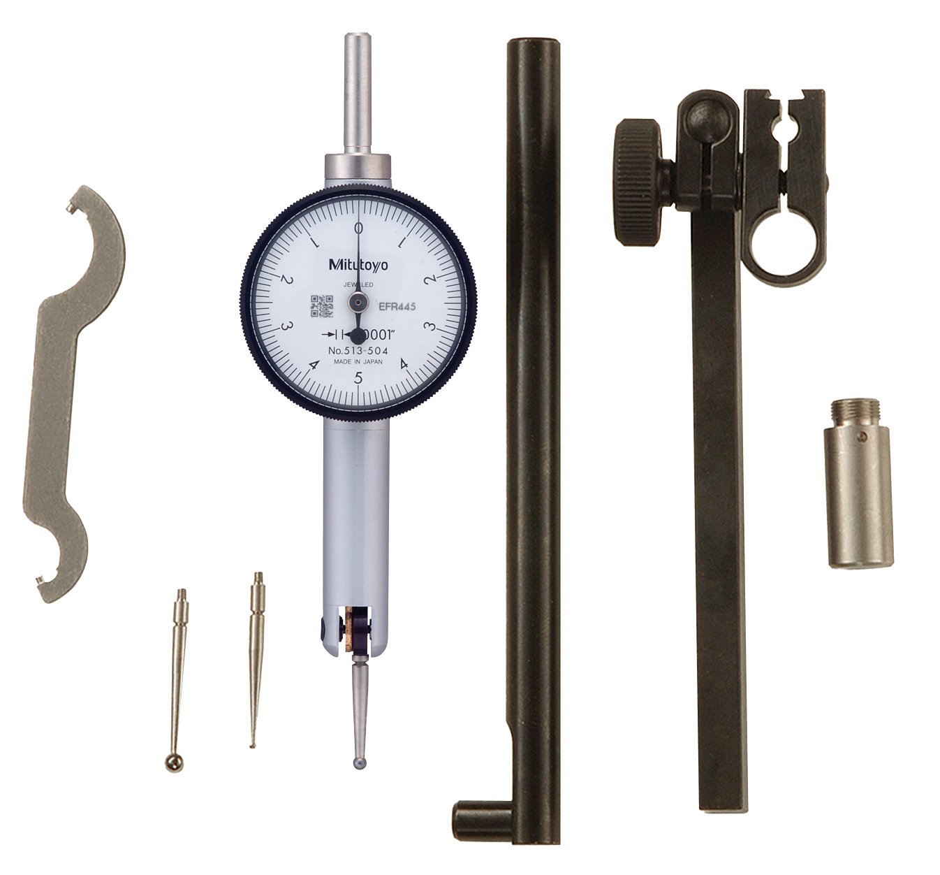 Mitutoyo 513-504T, .0001 X .010 Pocket Test Indicator Set, 0-5-0