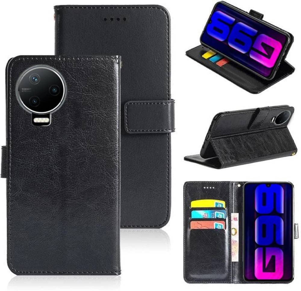 Frazil Vintage Leather Finish Flip Cover for Infinix Note 12 Pro, Infinix Note 12 Pro 4G | Inside Pockets & Inbuilt Stand | Wallet Style Back Case | Magnet Closure (Black)