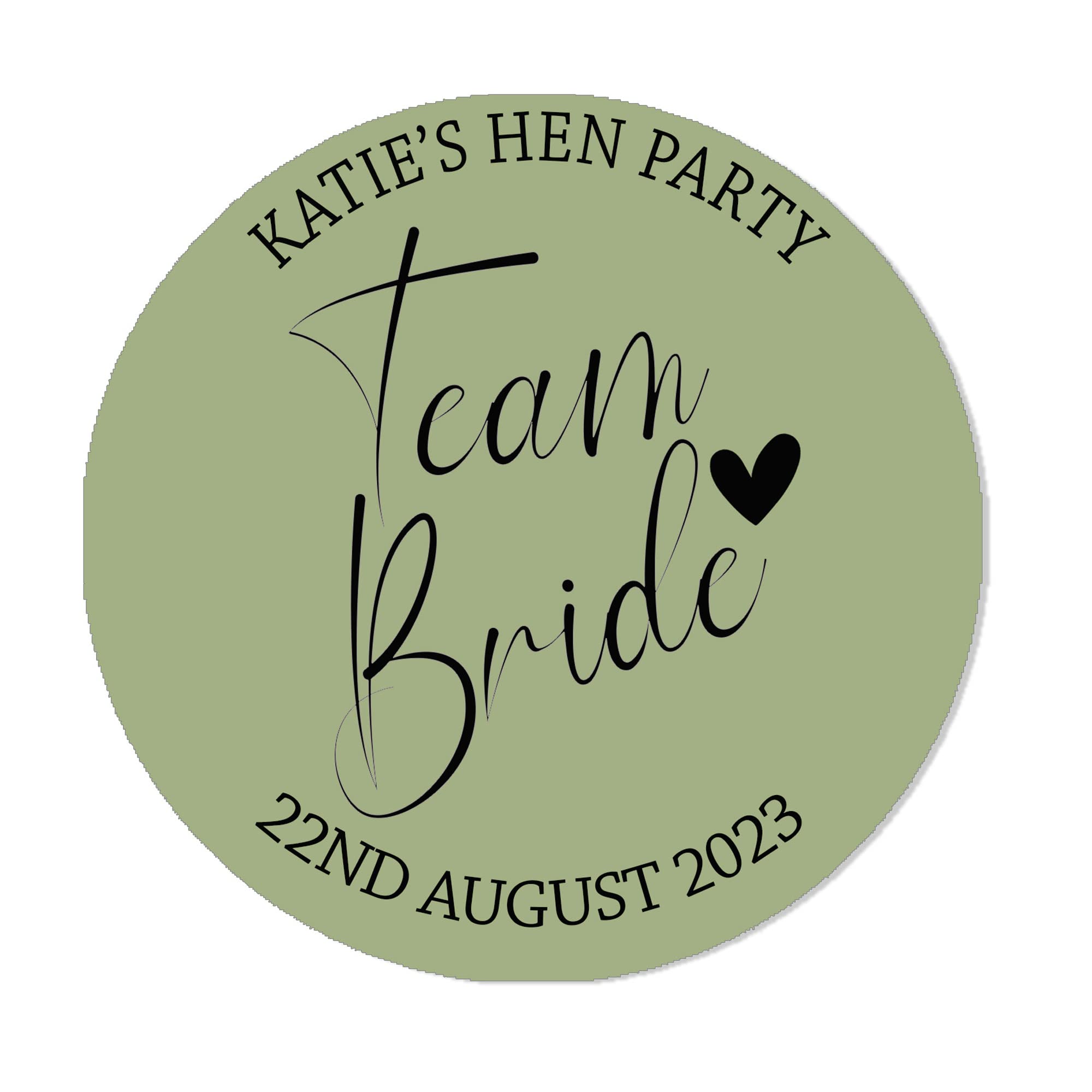 Treasured Forever Sage Personalised Floral Hen Party Bridal Shower Stickers - Thank You Sweet Cone Bags Favour Luxury - 24 (45Mm)