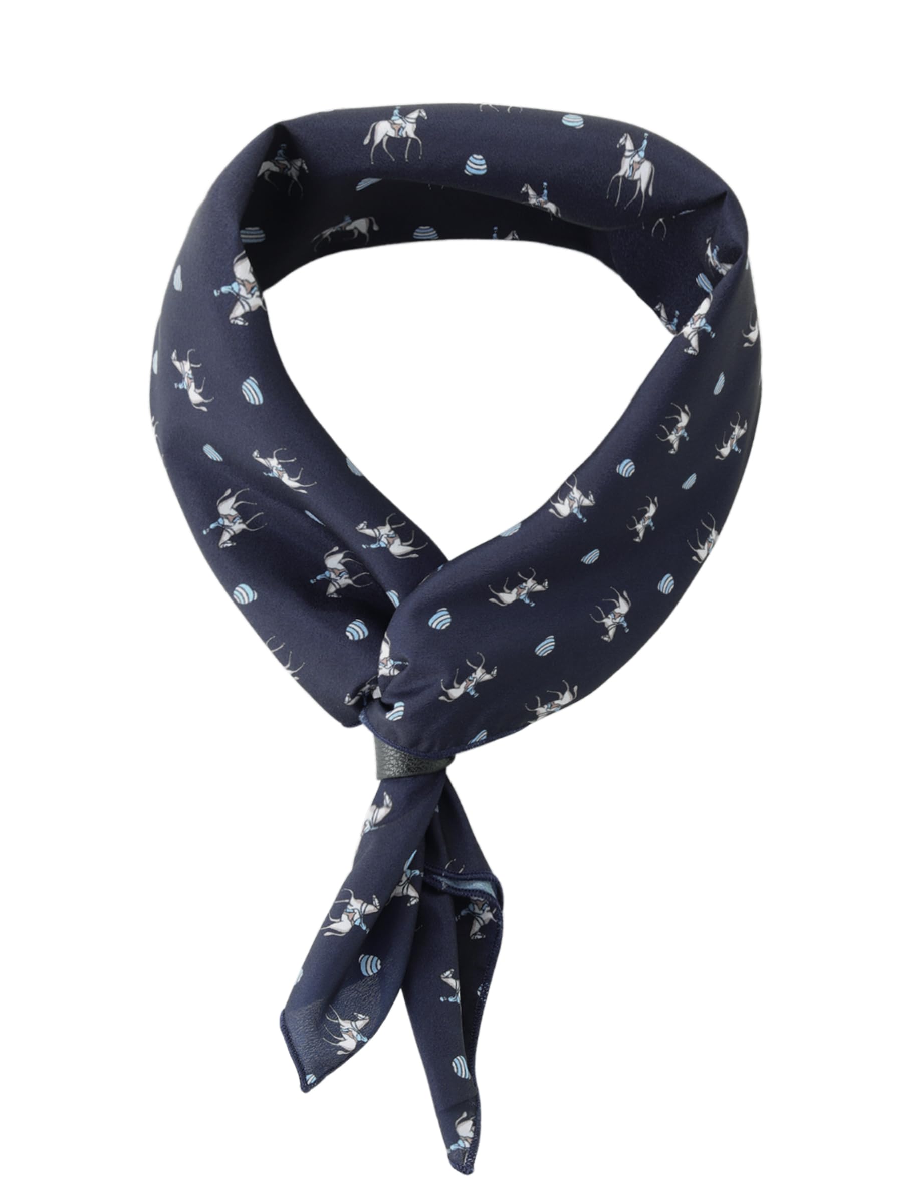 WANYING Vierkante halsdoek voor heren met leren band, multifunctionele doek, vierkante sjaal, bandana, vintage retro Nicki sjaal, 60 x 60 cm, Arabisch motief donkerblauw, 60 x 60 cm