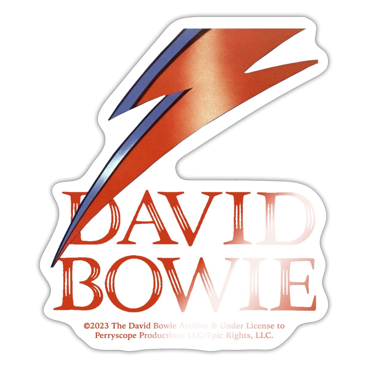 David Bowie Red Lettering with Flash Sticker Size S (10 x 10 cm) โ image 1