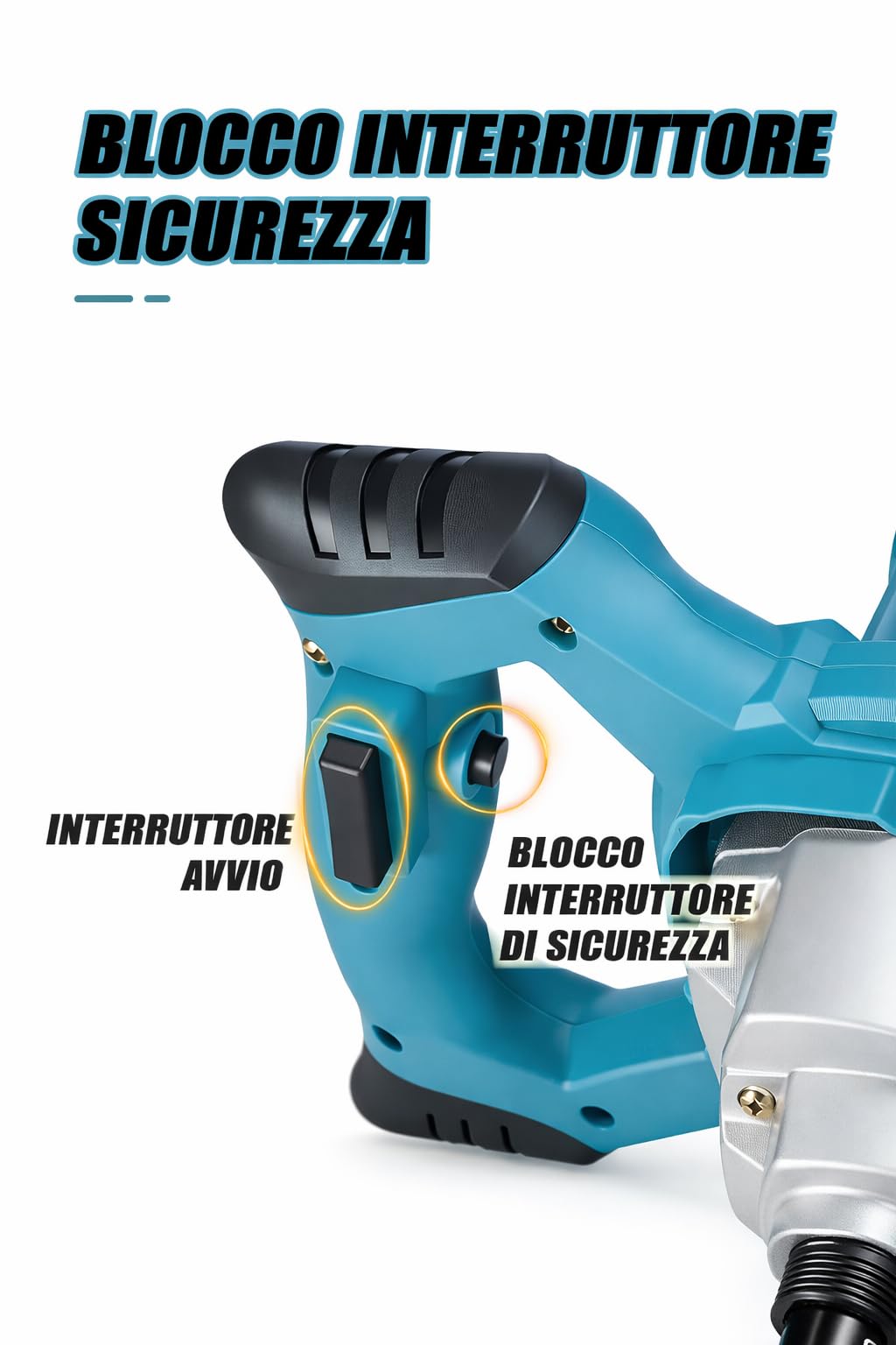 AMC Miscelatore per Malta e Cemento con 6 Velocità, Trapano Agitatore Mescolatore Professionale con Attacco M14 per Malta, Colla, Pittura