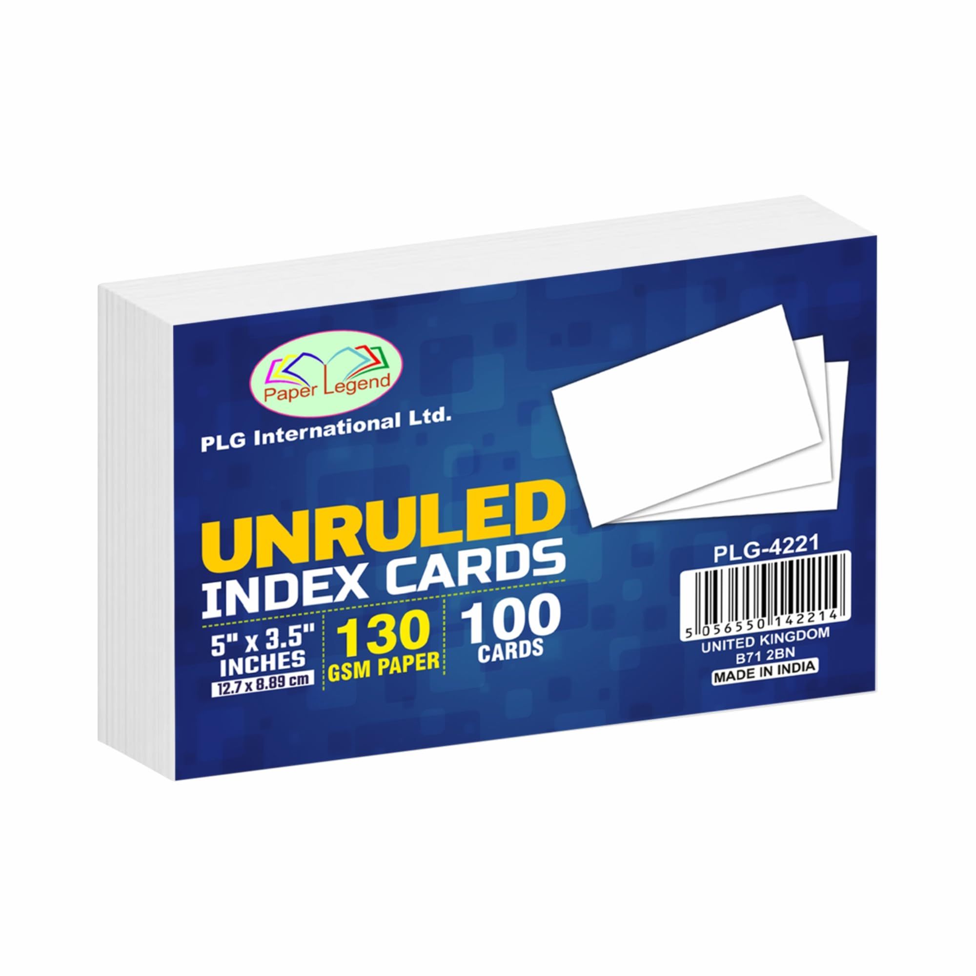 JMS we create smile White Unruled Index Cards Blank 3.5"x5" Revision Cards Bulk Pack Smooth 130gsm Record Cue Flashcards for School, Office, Housework, Note, to Do Lists (Pack of 800)