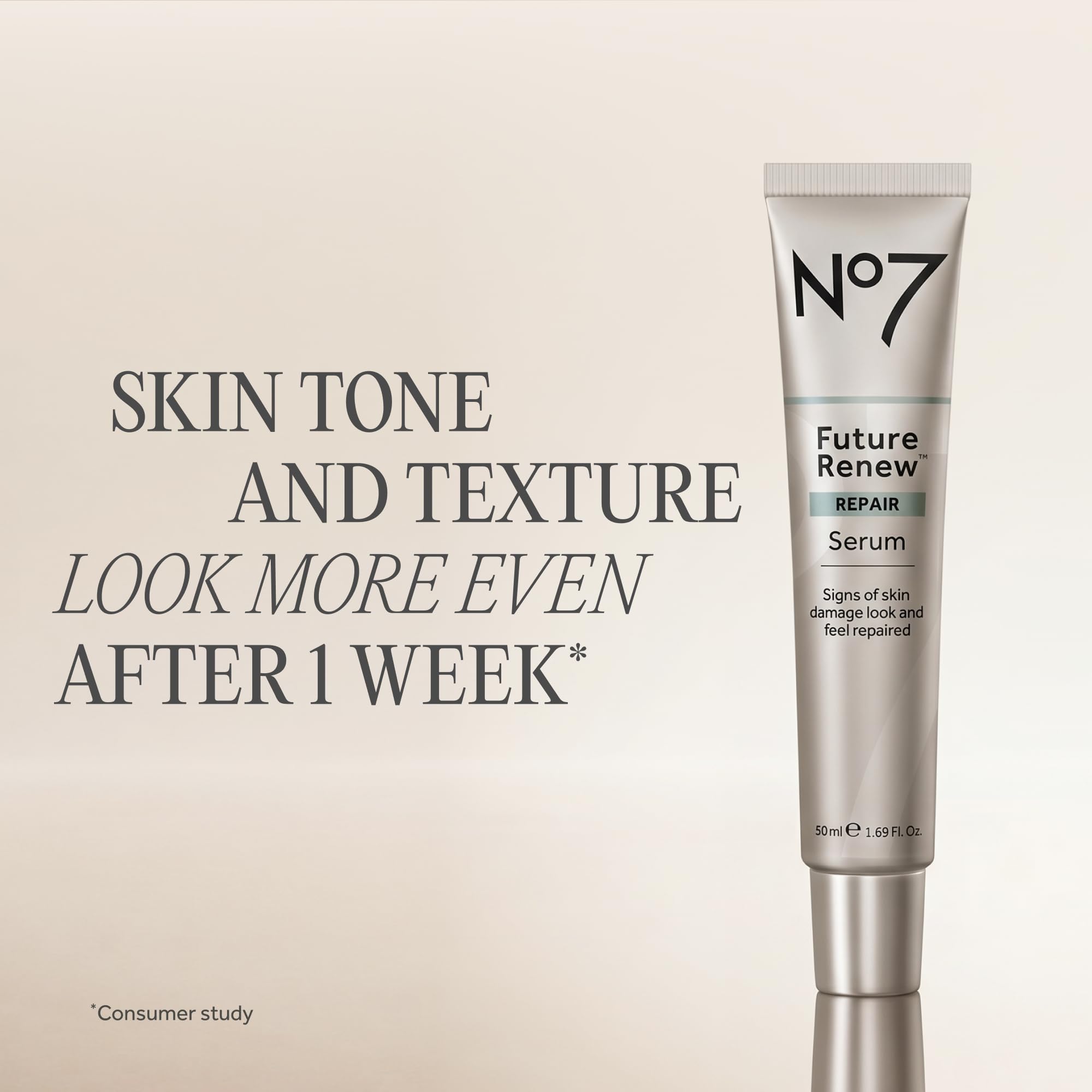 No7 Future Renew Damage Reversal Face Serum, 1.69 Fl Oz