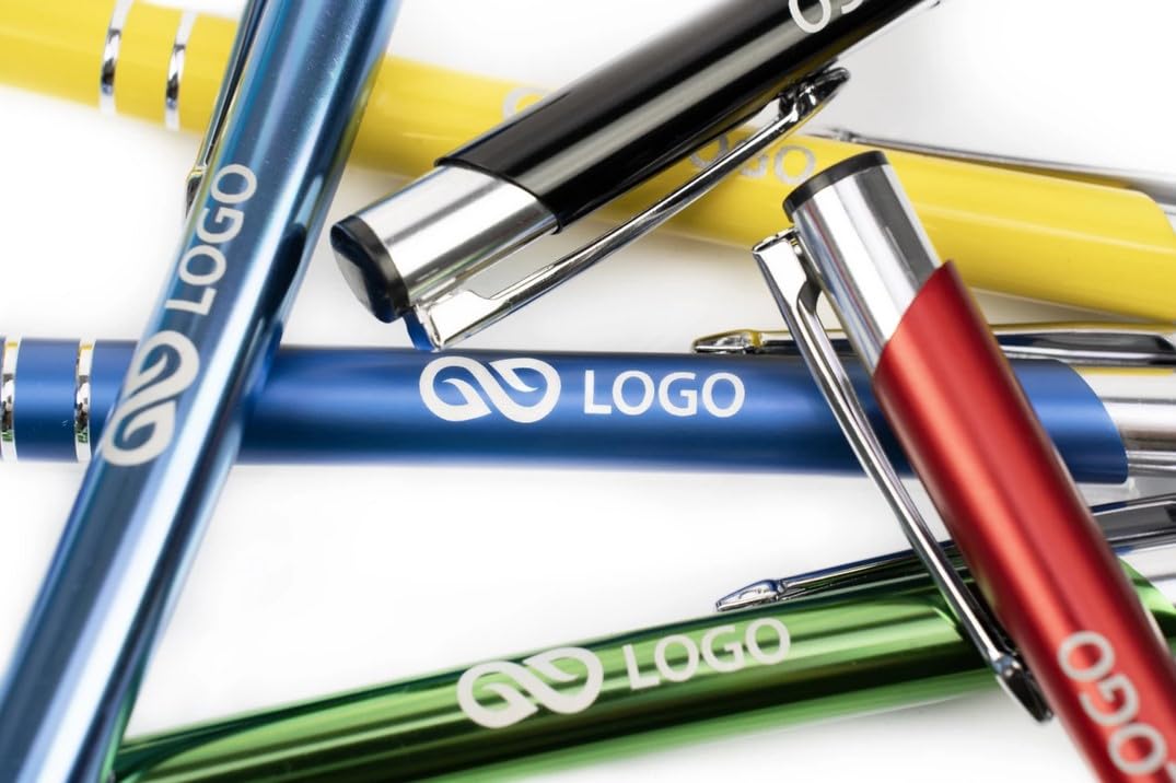 WPRO Kugelschreiber Cosima im 250er-Set, dunkelblau – personalisierbar mit Gravur, aus Metall, mit blauschreibender Großraummine - ideal als Werbegeschenk, für Büro, Messen oder Kundenpräsente