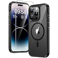 TAURI Cover per iPhone 14 Pro con Pellicola in Vetro Temperato,[Compatibile con MagSafe]