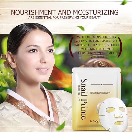 Miniatura 5 de BIOAQUA Caracol Prime Máscara Esencia Hidratante Reposición Mascarilla Reparación Facial Piel Suave Hidratación 1.06 oz (6 unidades)