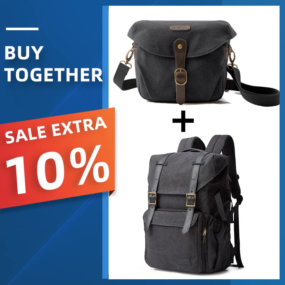 Camera Bag and BAGSMART Camera Backpack Bundle, DSLR Camera Bag Backpack