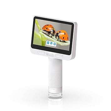 BEAVERLAB Handheld Digital Microscope with 4.3'' 1080P IPS Screen, Lightweight and Portable, 20-800x Mag, Mini Microscopes for Kids Ages 8-12, Compatible with iPhone Android Computer