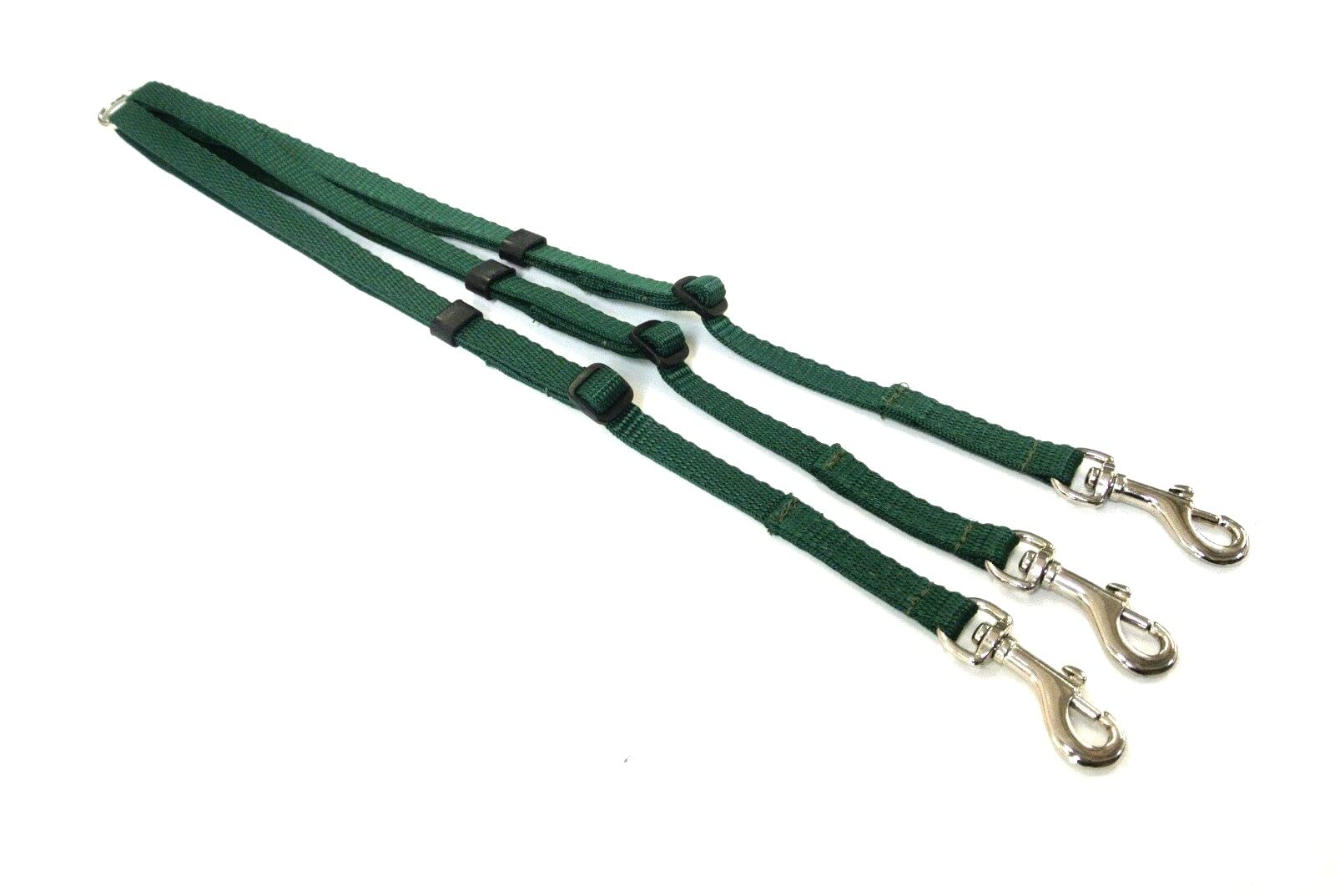 Dog Coupler/Splitter Lead Dual Walking Leash Adjustable 13mm Webbing 3 Way Splitter (Forest Green)
