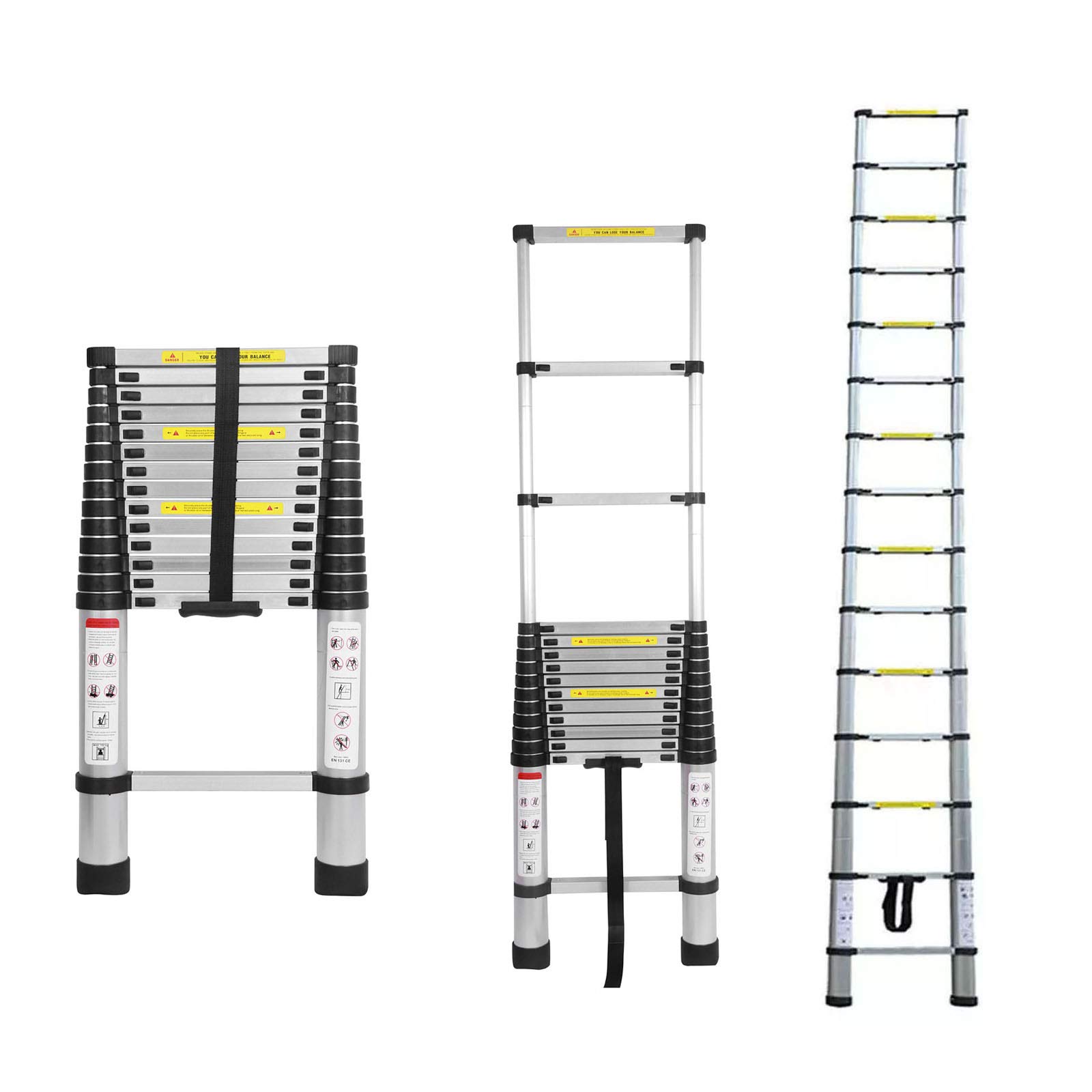 4,4 m wielofunkcyjna drabina teleskopowa, wysokiej jakości aluminium, wysuwana drabina składana, antypoślizgowa do wspinaczki, biura, loftu, do gospodarstwa domowego, obciążenie 150 kg