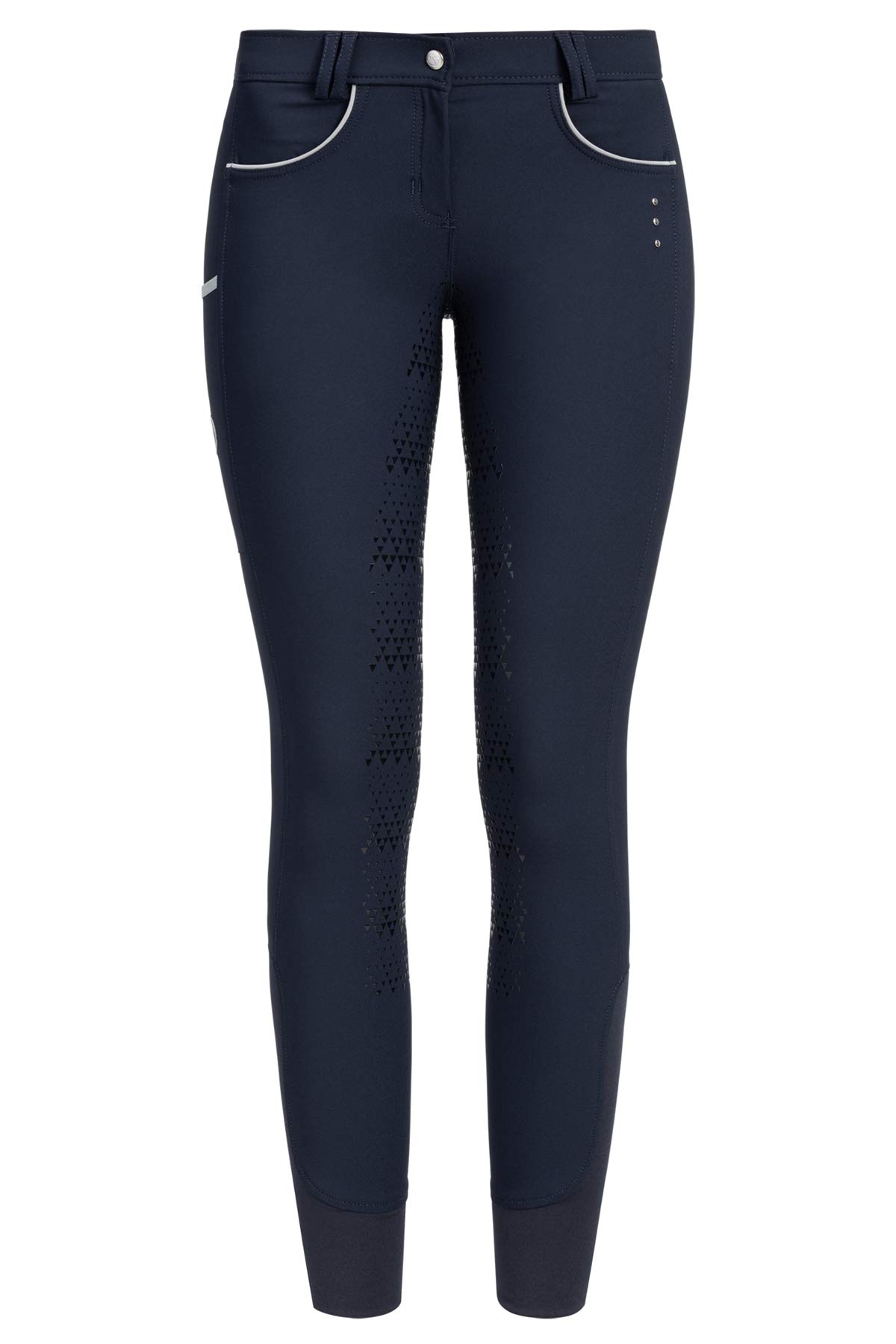 RIDERS CHOICE Pantalones de Montar para Mujer con Fondo Completo de Silicona, diseño de Plata Limitado - RidersDeal Collection para Jinetes