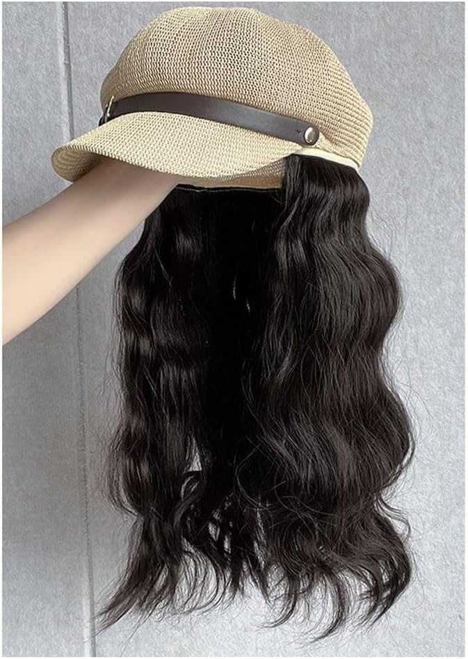 EARSHOT Wig Cap Women's Wig Cap, Wig Cap Octagonal Cap, Wavy Wig Wig Cap, Natural Looking Synthetic Heat-Resistant Fiber Wig, Suitable for Daily Party Use Headband Wig Human Hair (Color : 03)