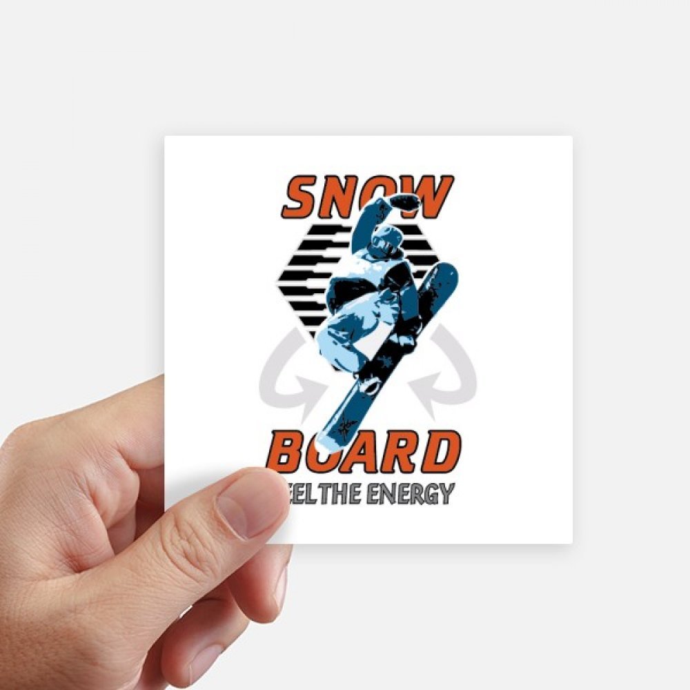 Decal carré sport hiver autocollant multicolore 10cm pour ordinateur et moto lot de 8 DIYthinker