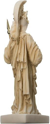 Miniatura 4 de BEAUTIFUL GREEK STATUES Atenea con búho, diosa de la sabiduría y la guerra, estatua dorada de alabastro de 6.29 pulgadas