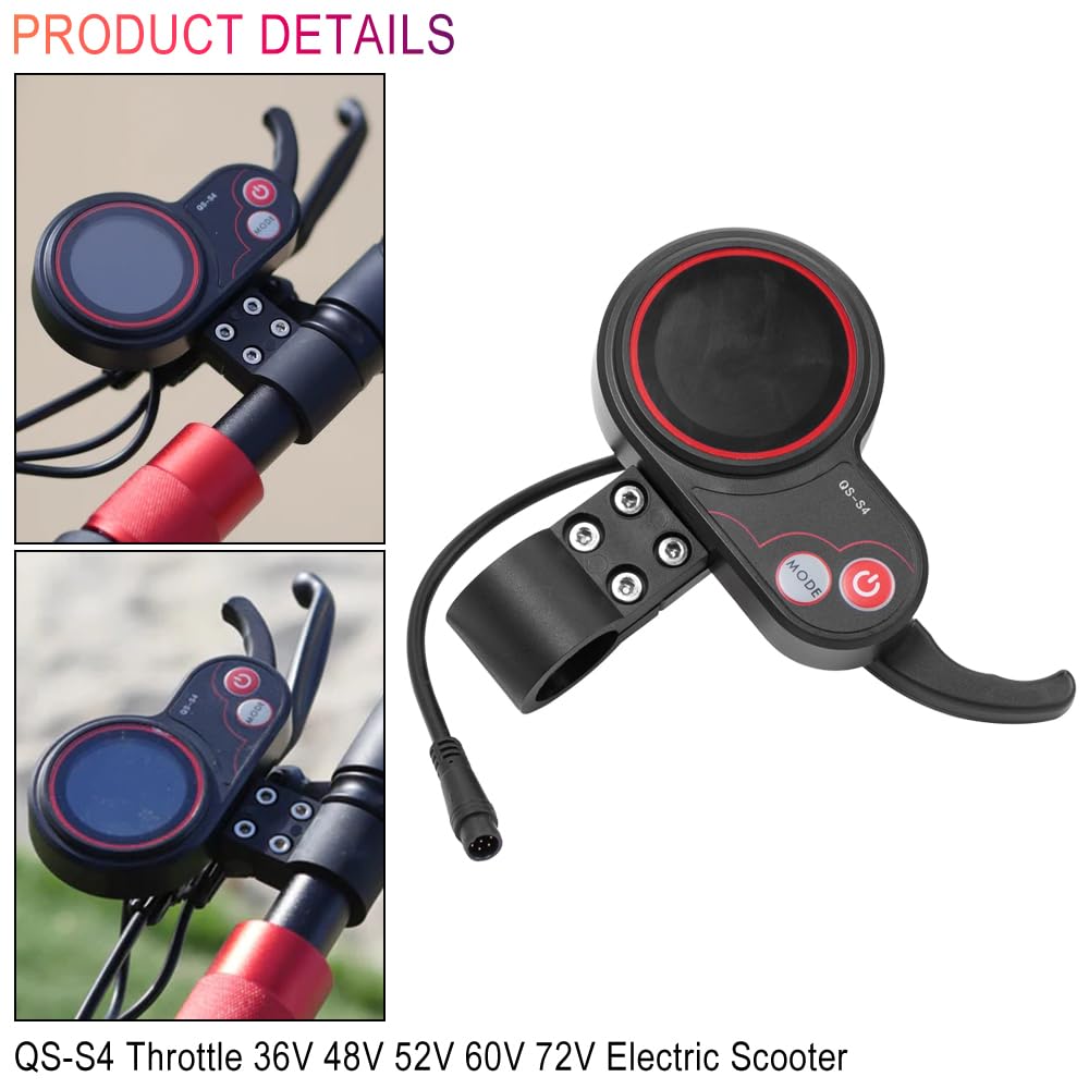 Display del controller for scooter elettrico a 6 pin compatibile con Zero 8 9 10 8X 10X Kit di riparazione display LCD QS-S4 for acceleratore a pollice for scooter elettrico(36V-60VThumb Throttle)