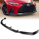 HDCAUTODEPOT 3PCS Real Carbon Fiber Front Lip Splitter, Compatible with 2021-2025 Lexus IS350 IS500 F-Sport V-Style 4DR, Front Lip Spoilers for Cars, Car Mods Exterior Accessories Replacement Parts