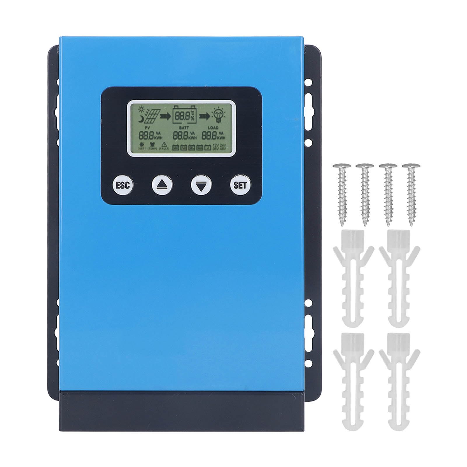 Jiawu Kontroler Słoneczny 30A MPPT, Wysokowydajny Regulator ładowania Słonecznego 12 V 24 V 36 48 z Wyświetlaczem LCD, Wiele zabezpieczeń dla Kampera, łodzi, Domowego Układu Słonecznego (30A)