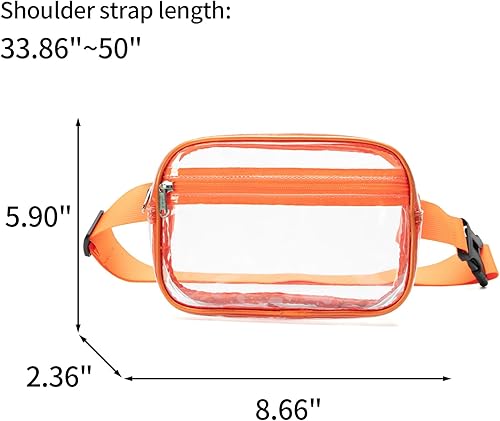 Miniatura 2 de Riñonera transparente aprobada para estadios, impermeable, bonita bolsa de cintura aprobada para estadios, bolsa transparente ajustable para mujeres