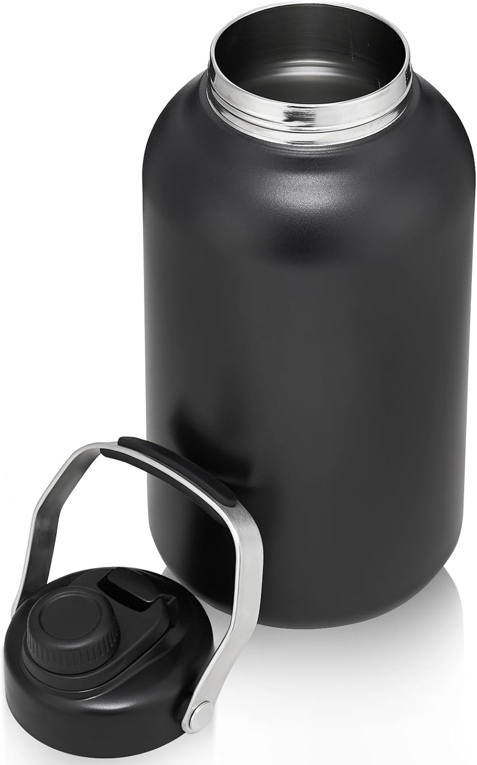 One Gallon Water Bottle, 128oz Stainless Steel Insulated Water Bottle For Hot & Cold Drinks, BPA-Free, Wide Mouth, Leak-Proof Big Water Jug With Handle For Sports, Travel, Hinking & Camping, Black - Image 9