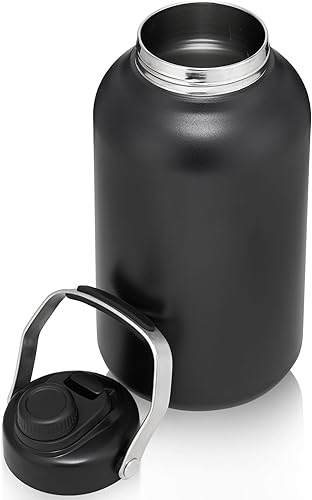Miniatura 9 de Botella de agua de un galón, botella de agua aislada de acero inoxidable de 128 onzas para bebidas calientes y frías, sin BPA, boca ancha, jarra de