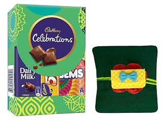 CLUZE Quirky Design Rakhi for Brother with Celebration Pack of 59.8 gm - Kids Rakhi Chocolate Gift Combo (BAG)