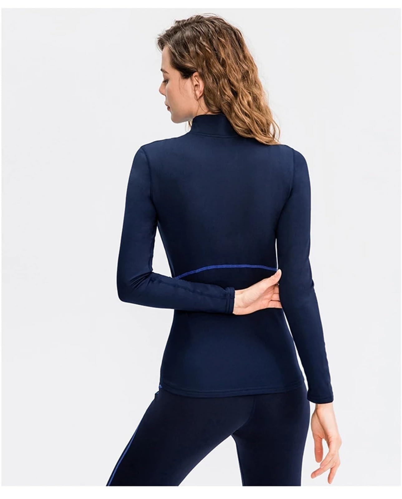 Ropa Interior térmica for Mujer, Conjuntos de Cuello Falso, Ropa Fina Lana for Fitness, Ajustada elástica for y Calzoncillos para Esquí,Moto