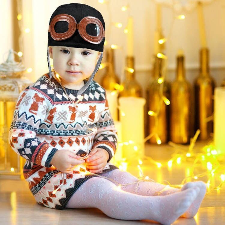 Unisex Baby Kids' Pilot Aviator Fleece Warm Hat Cap with Earmuffs - Image 6