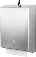 Vista 7 de Dispensador de toallas de papel para montaje en pared comercial, dispensador de toallas de mano con pliegue en C y multipliegue, soporte de acero