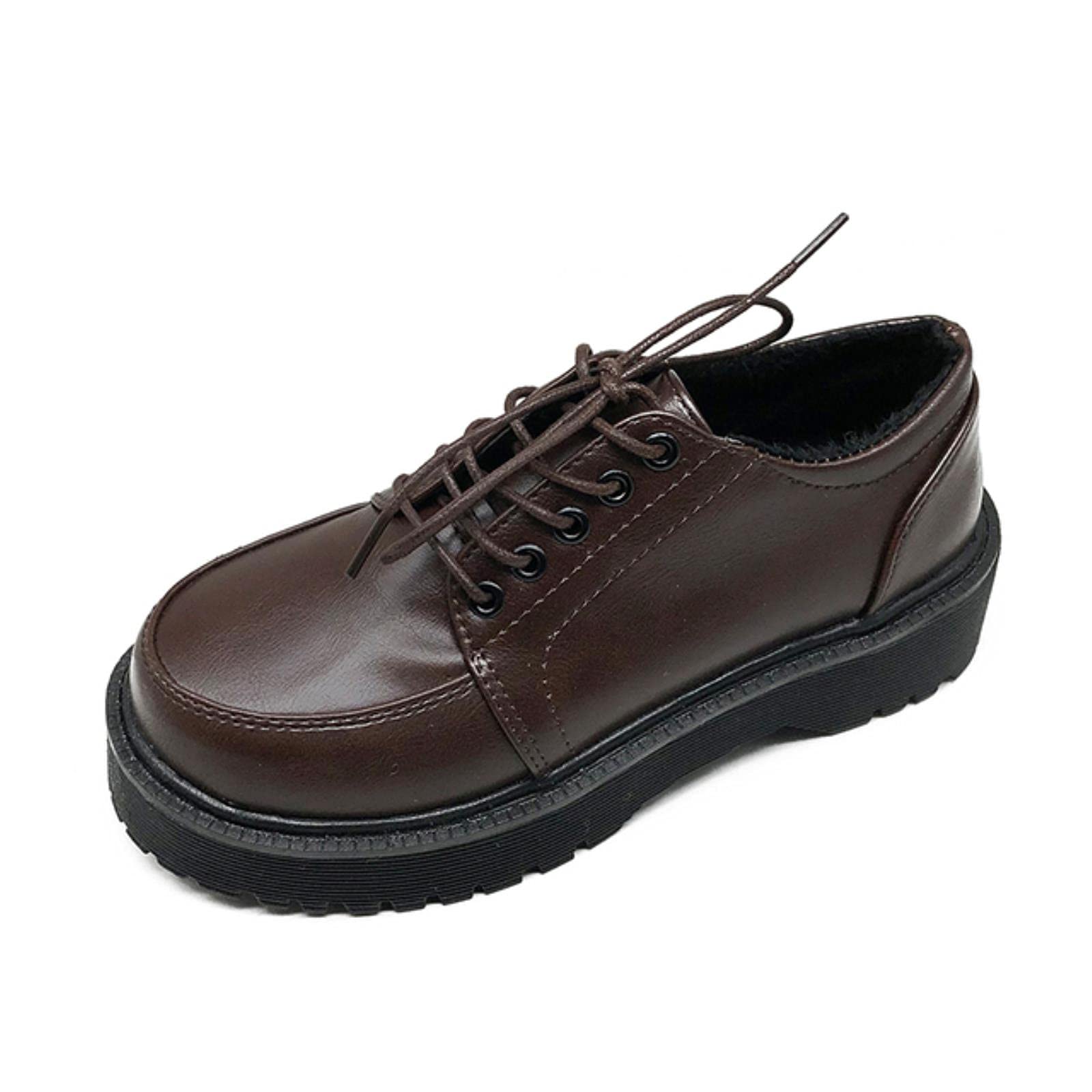 ZXCN Black Brown Vintage Flats Shoes Women 2021 Spring Summer Fashion Comfortable Leather Platform Oxfords Loafers Casual Boat Shoes