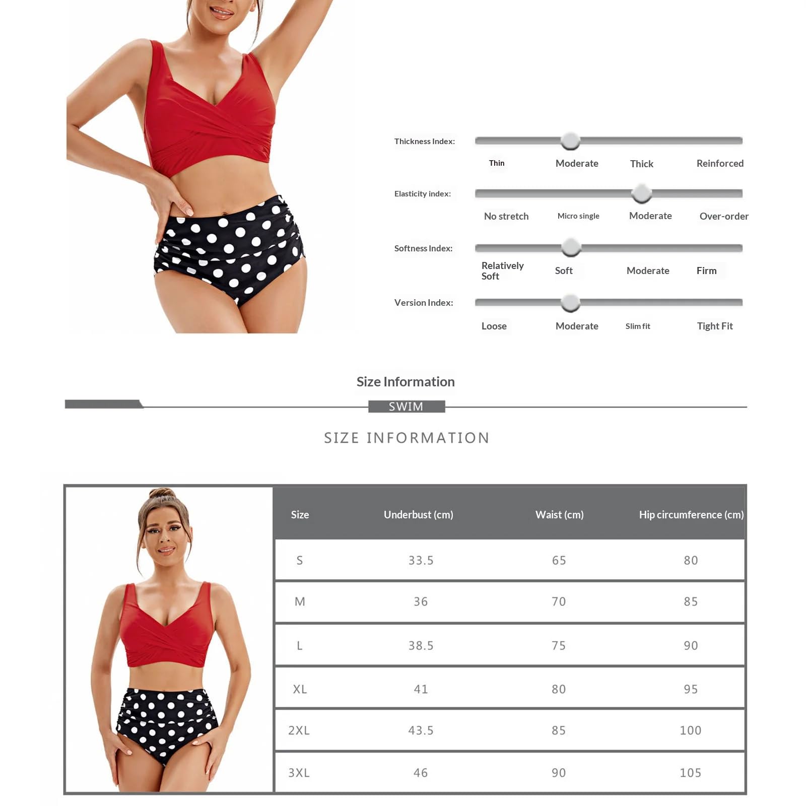 Bañador Mujer Bikini De Talla Grande con Estampado Sexy Bikini Sin Espalda Cintura Alta Cintura Alta Mujer con Bañador De Dos