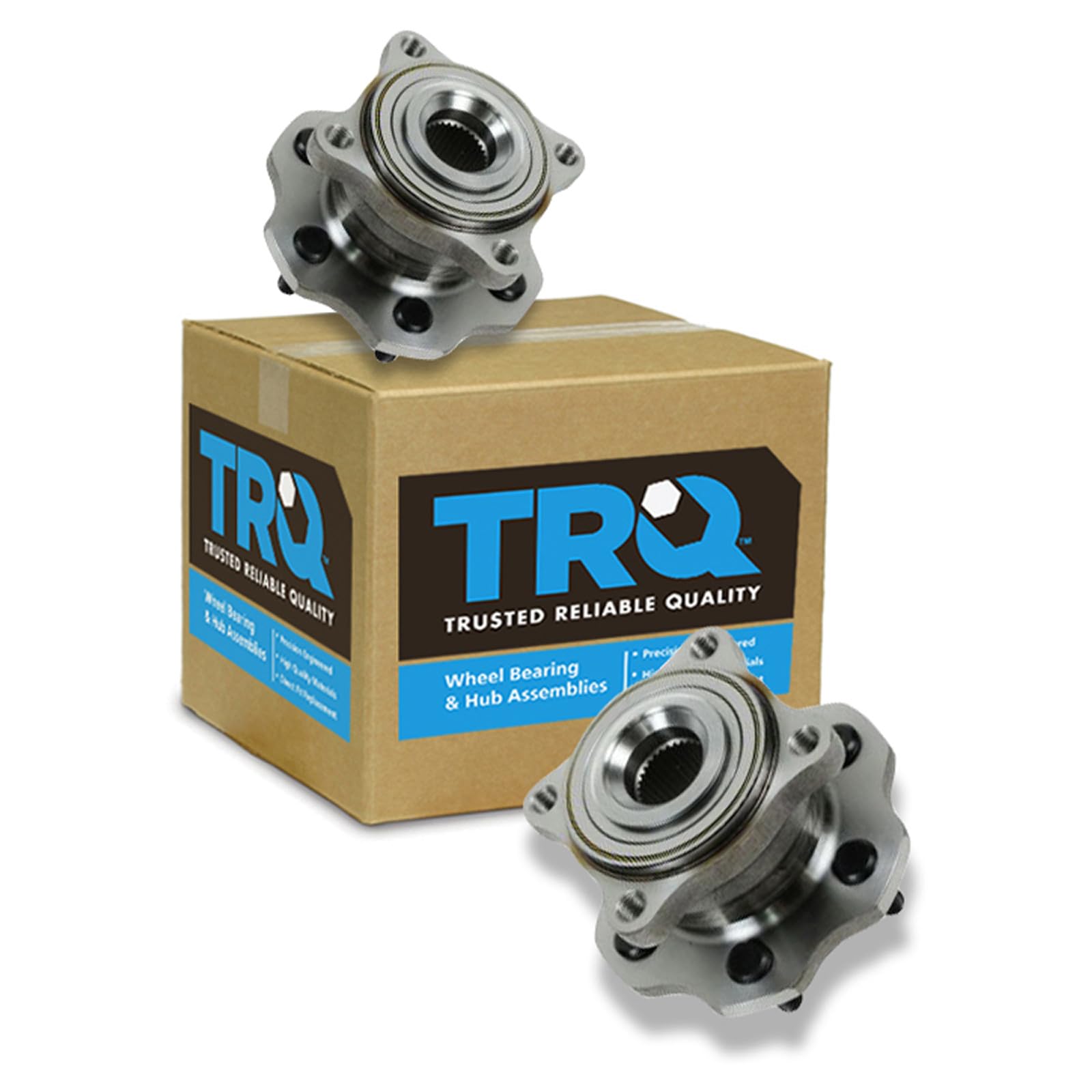 TRQ Rear Left and Right Wheel Bearing and Hub Assembly Set 2 Piece