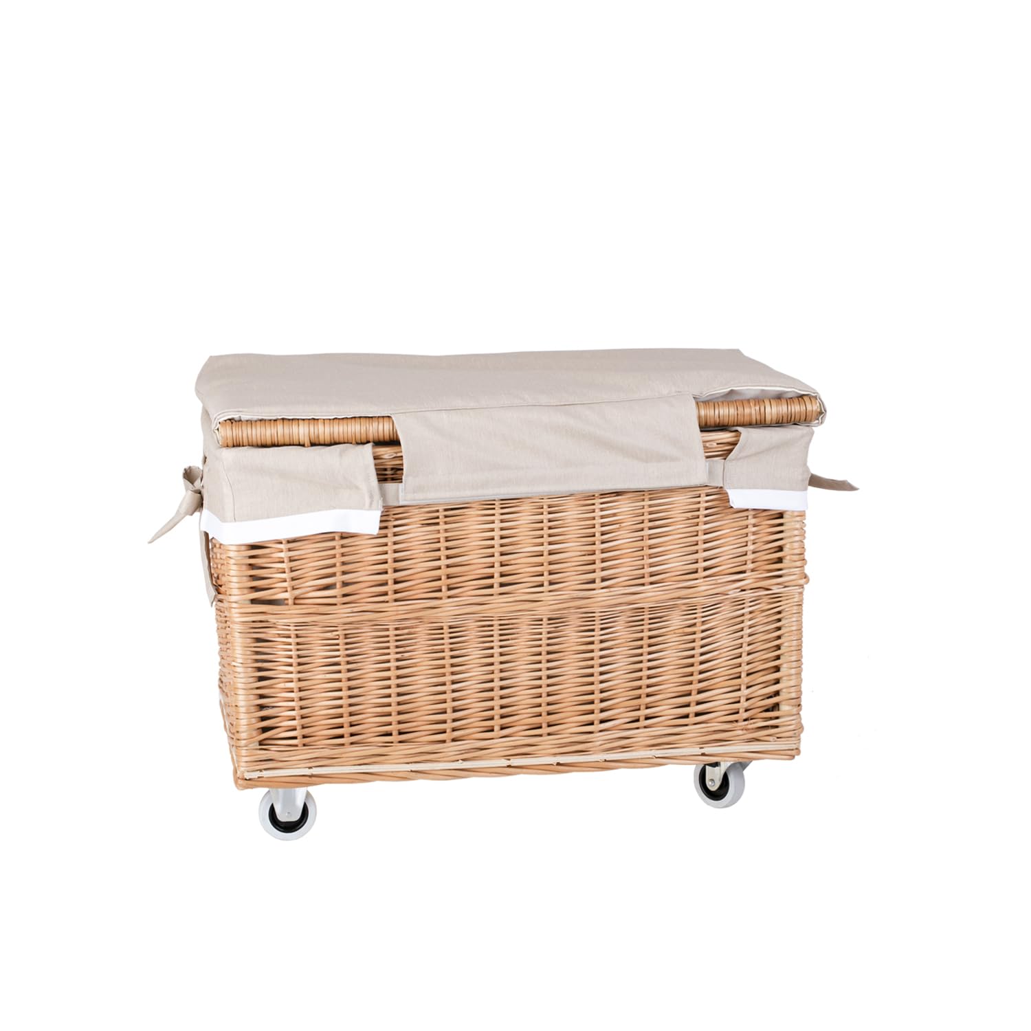 Cajón, cesta grande, cesta, maletero, caja de almacenamiento de mimbre (natural, beige)