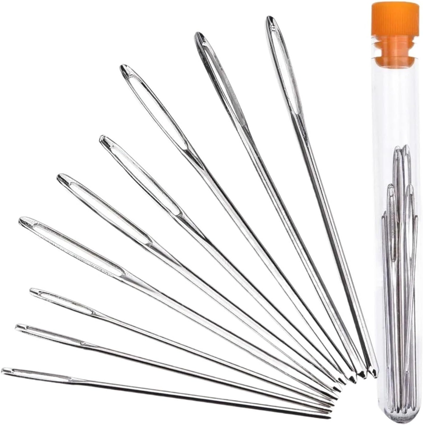 SBTRKT 50pcs Large Eye Needles Stainless Steel Wool Sewing Embroidery Tapestry 5.2-7 cm Cross Darning Stitchery Needles DIY Crafts Tools (Color : 5.2cm)