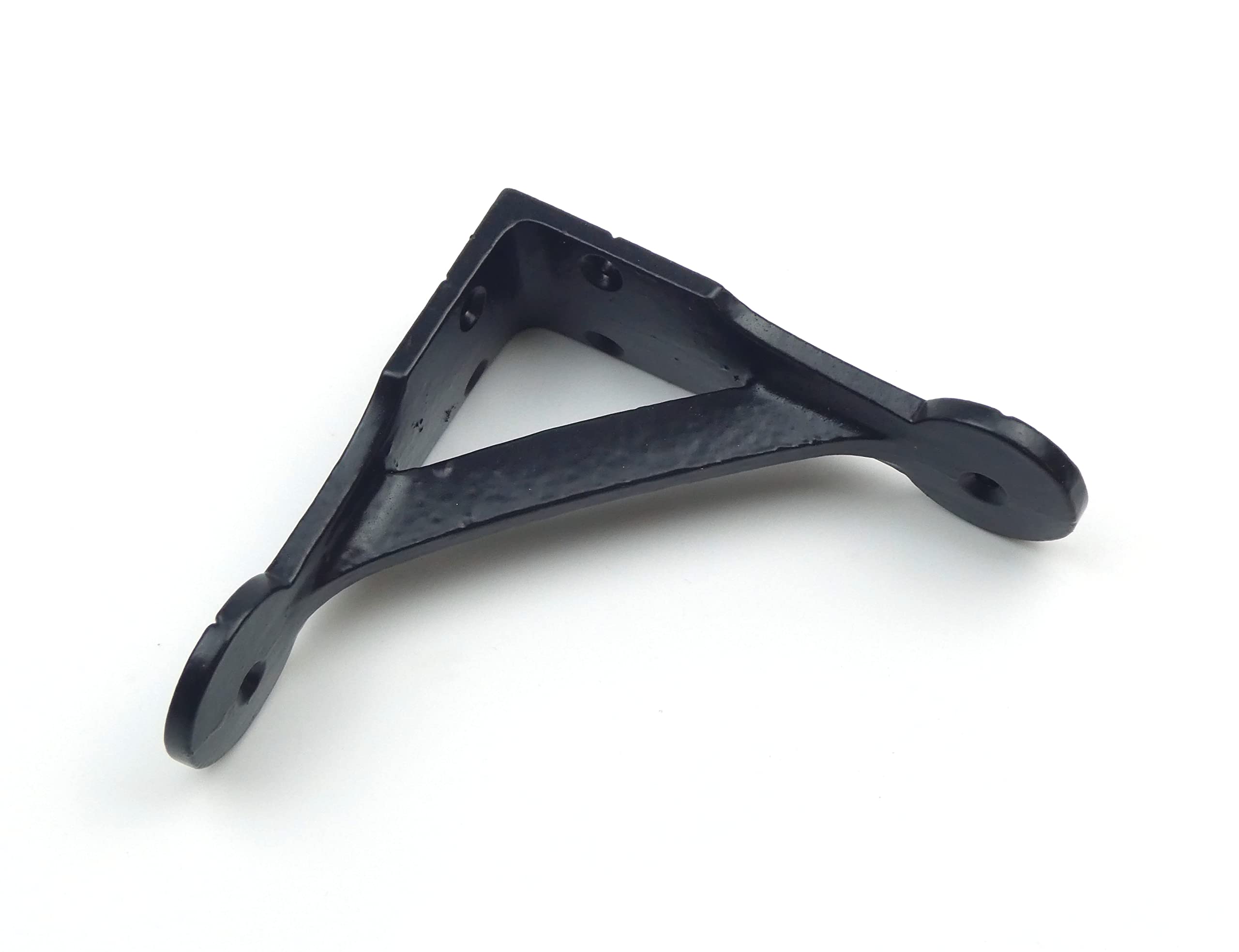 Oakcrafts - Pair of Epoxy Black Gallows Shelf Brackets Antique Cast Iron (4" x 4" / 100mm x 100mm)