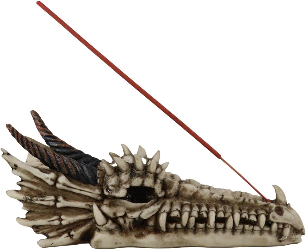 Ebros Gift Medieval Gothic Drogon Ancient Fossil Dragon Head Skeleton Incense Burner Figurine Prehistoric Dungeons and Dragons Ossuary Macabre Sculpture