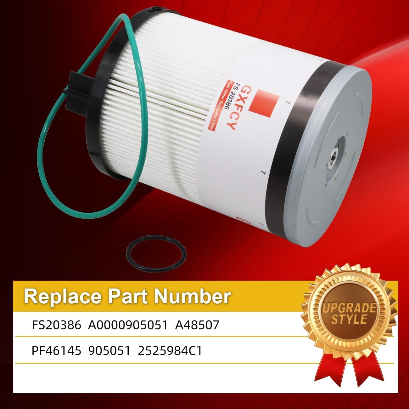 FS20386 Fuel Water Separator Filter Replace A0000905051 A48507 PF46145 905051 2525984C1 Compatible with ISX DD13 DD15 DD16 Detroit Diesel Engine
