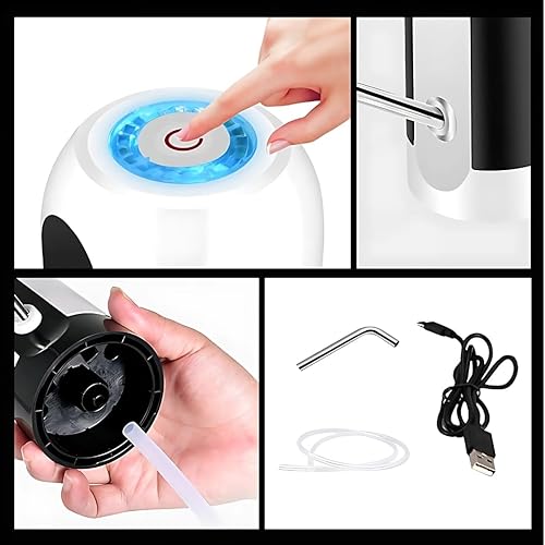 Miniatura 5 de Dispensador de agua recargable automático  Bomba de botella de carga USB portátil para jarras de 3 a 5 galones, bomba de agua eléctrica de un solo