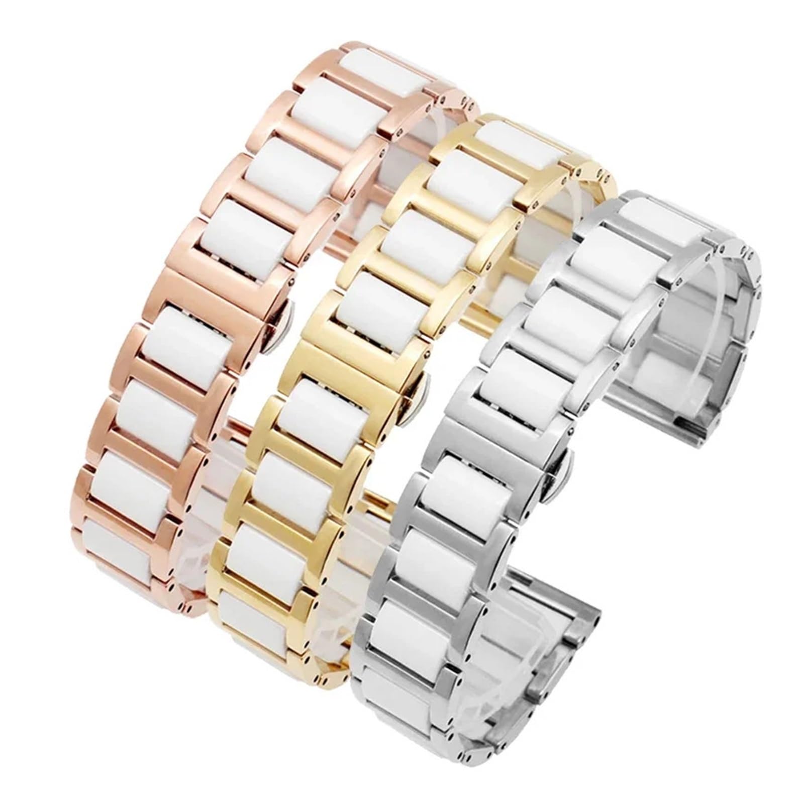 Compatibile con Rossini DW Armani Huawei B5 B6 cinturino for orologio da donna in acciaio fine ceramica 14mm 16mm 17mm 18mm 19mm 20mm 21mm 22m
