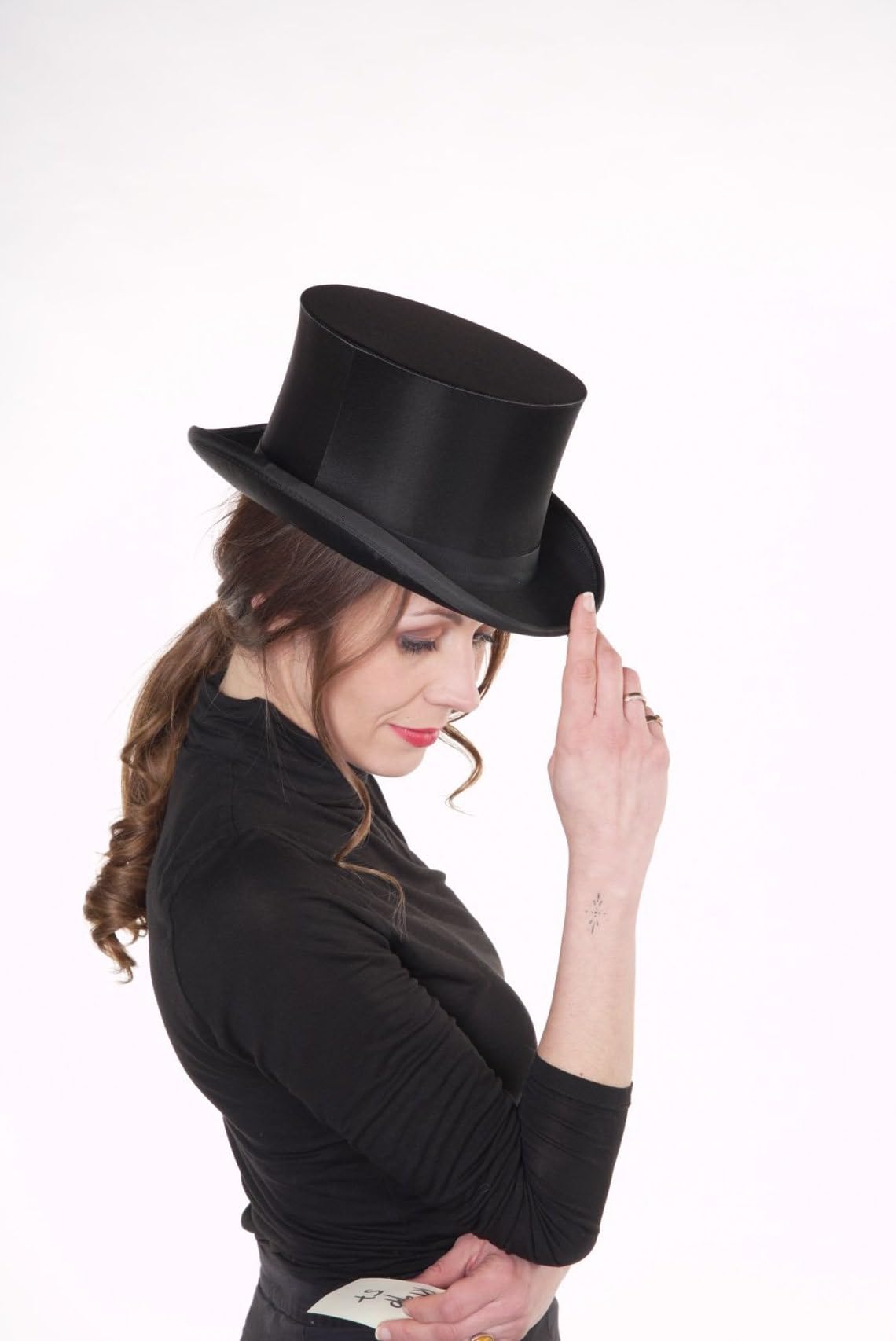 Maskworld Hochwertiger Klappzylinder - Chapeau Clacque - klassisch festlich elegant - Damen & Herren - Schwarz - Höhe: 12,5 cm - handgefertigt in Deutschland - Hut-Manufaktur