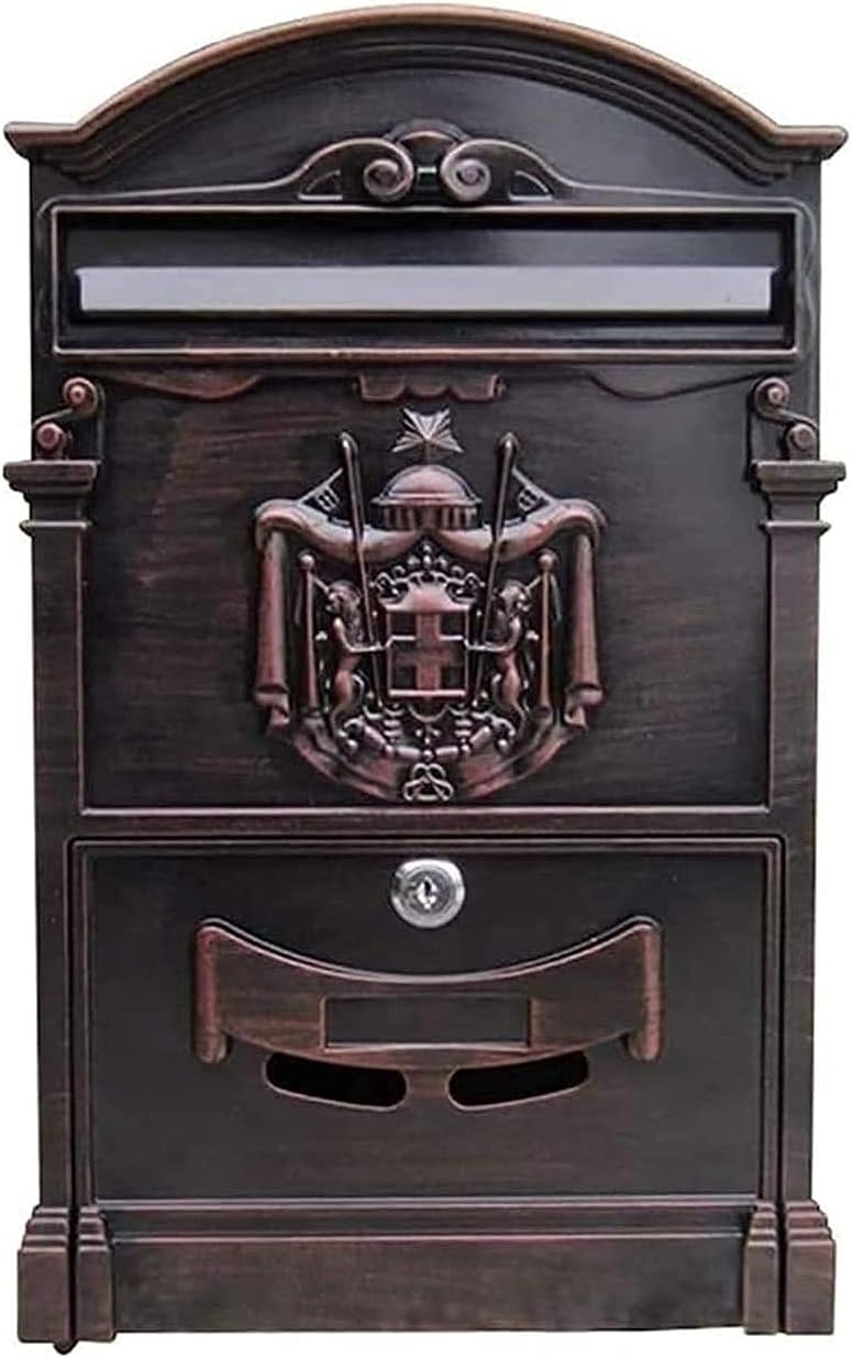 Post Boxes Wall-Mount Mailbox Vintage Mailbox Aluminum Outdoor Wall Mounted Mail Box Post Box Secure Letterbox 210615,B-One Size