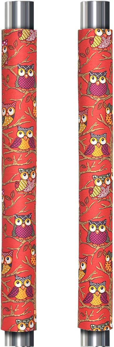 OUGAR8 Refrigerator Door Handle Covers Handmade Decor Protector for Ovens, Dishwashers.Keep Your Kitchen Appliance Clean from Smudges, Food Stains(Red Owl, 14.5"*4")