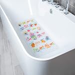 BEEHOMEE Cartoon Non Slip Bathtub Mat for Kids - 34x15 Inch XL Large Size Anti Slip Shower Mats for for Toddlers Children Baby Floor Tub Mats (Alphabet)