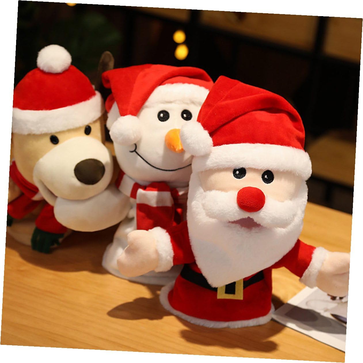 Juguetes de Peluche Marioneta de Mano de Ciervo Delicada Juguete de Dedo Navideño Interactivos Fiesta de Navidad