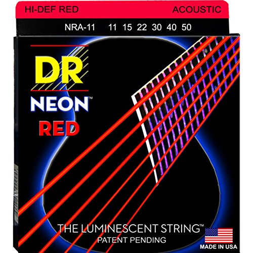 Cordes de guitare 11-50 Hi-Def Red NRA-11 pour guitare acoustique