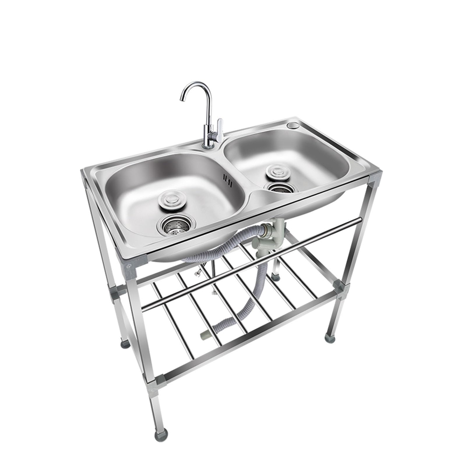 Évier de cuisine professionnel avec robinet eau chaude froide pour bac de lavage utile