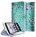 LG Phoenix 2 Case, Escape 3 / K8 Case, NageBee [Kickstand Feature] Premium PU Leather Flip Fold Wallet Case with [ID&Credit Card Slot] for LG Escape 3 & LG Phoenix 2 & LG K8 - Plum Blossom