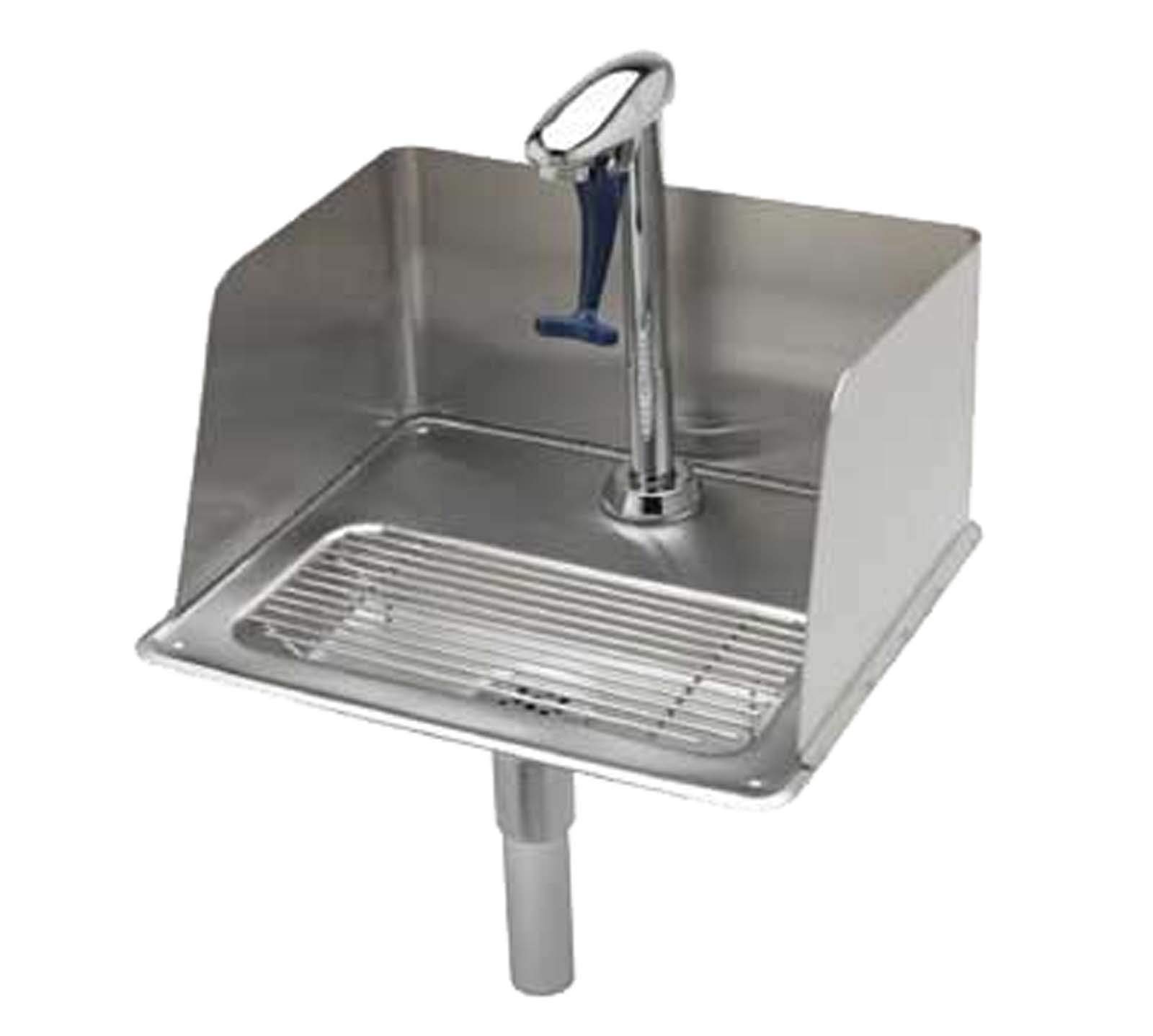 Water Station Pedestal Glass Filler Drip Pan Glass Filler with Splash Guard by T&S Brass – not_applicable, Brass, Model B-1235