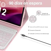 SENGBIRCH Lenovo Tab P12 12,7" Tok Billentyűzettel Bluetooth Világítás Rózsaszín 4
