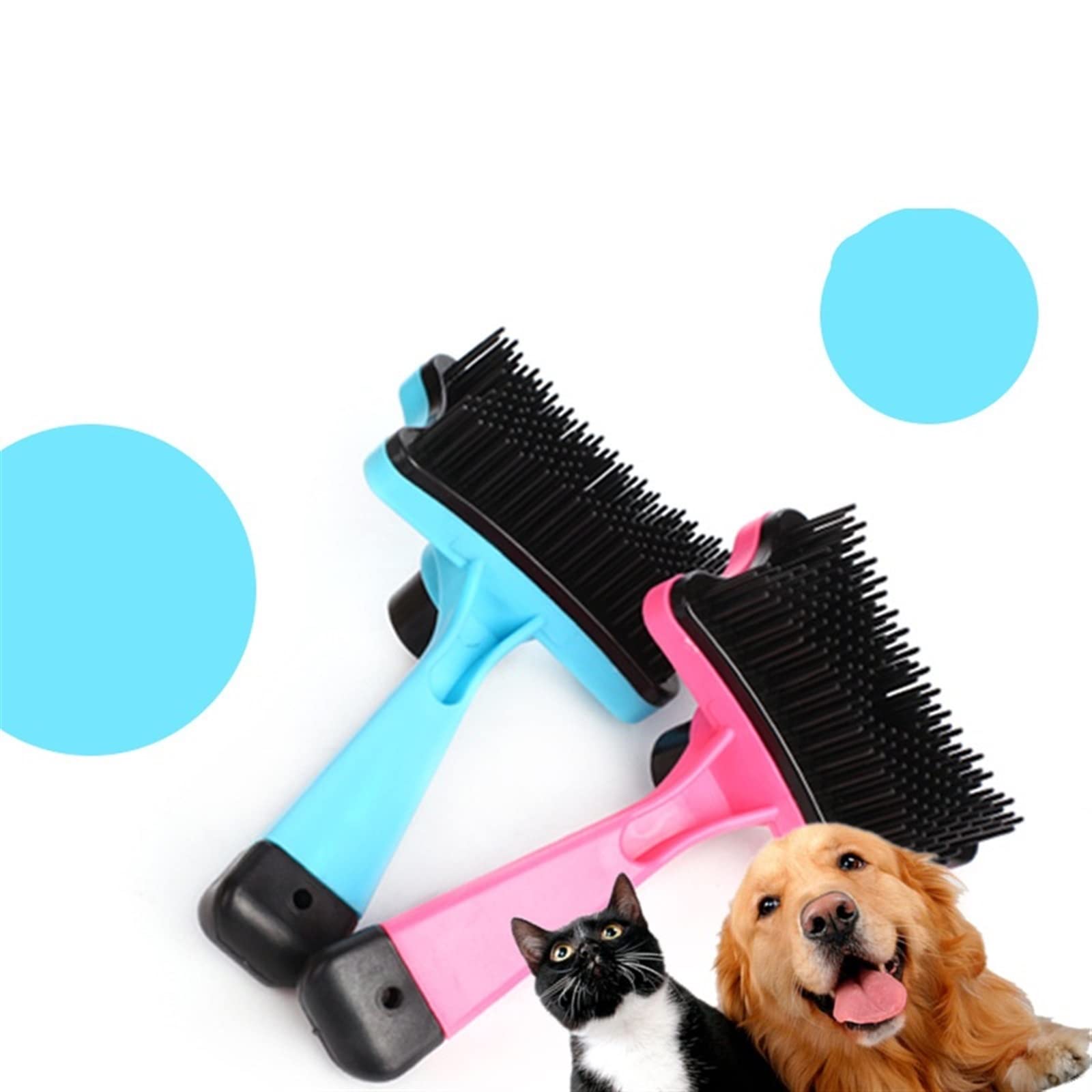 DieffematicSZ Grzebień Beauty Knot Opening And Hair Removal Plastic Automatic Comb Hair Removal Brush (Color : Blu)